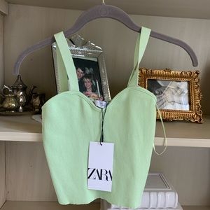 Zara green crop top